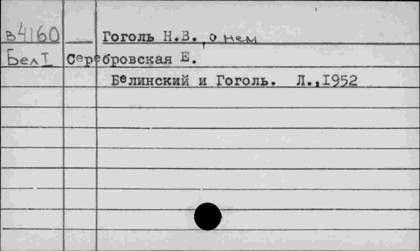 ﻿ь^ЬО		< Гоголь Н.В. ( О
ЬелТ	С^р	Юровская Е.
		Белинский и Гоголь. Л..1952
		
		
		
		
		
		
		
		